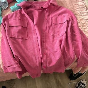 pink cardigan